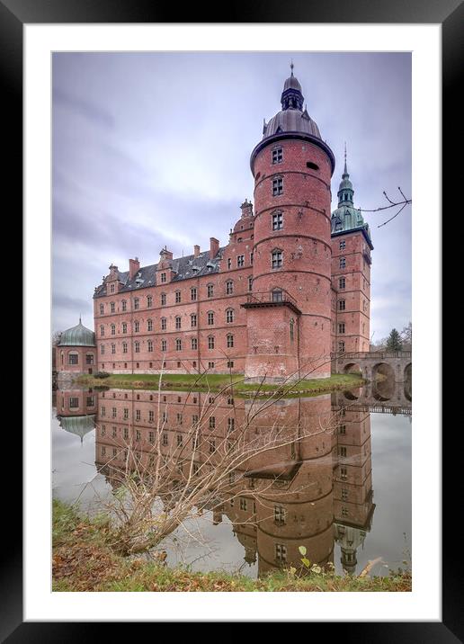 Vallo Castle Reflected in Moat Framed Mounted Print by Antony McAulay