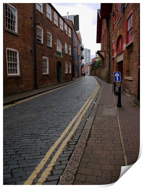Narrow street in Leeds Print by Roy Hinchliffe
