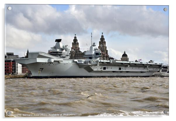HMS Prince of Wales in Liverpool Acrylic by Bernard Rose Photography