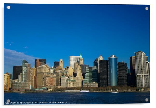 Manhattan Skyline Acrylic by Nic Croad
