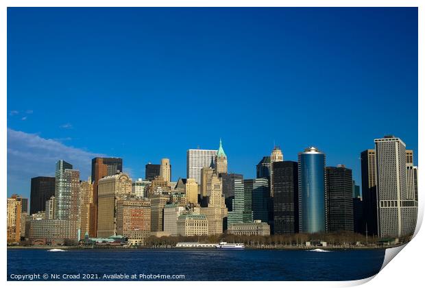 Manhattan Skyline Print by Nic Croad