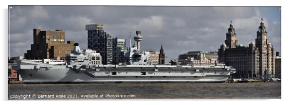 HMS Prince of Wales at Liverpool Acrylic by Bernard Rose Photography