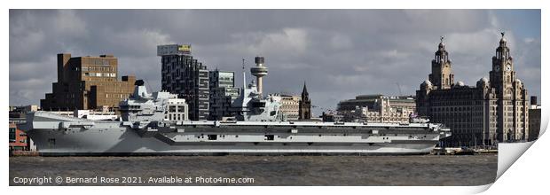 HMS Prince of Wales at Liverpool Print by Bernard Rose Photography