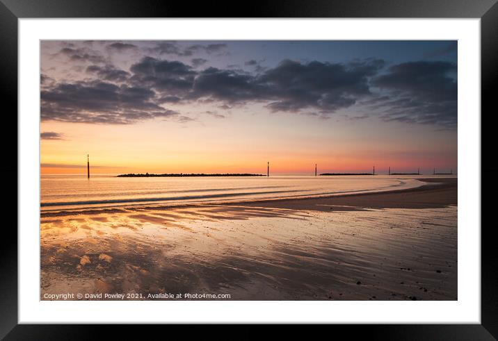 Norfolk Beach Sunrise at Sea Palling Framed Mounted Print by David Powley