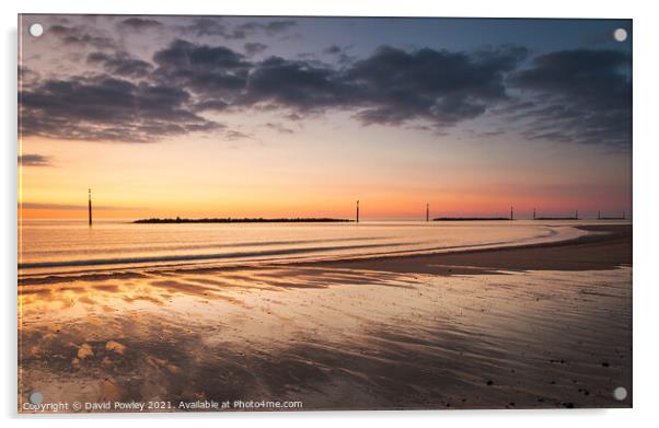 Norfolk Beach Sunrise at Sea Palling Acrylic by David Powley