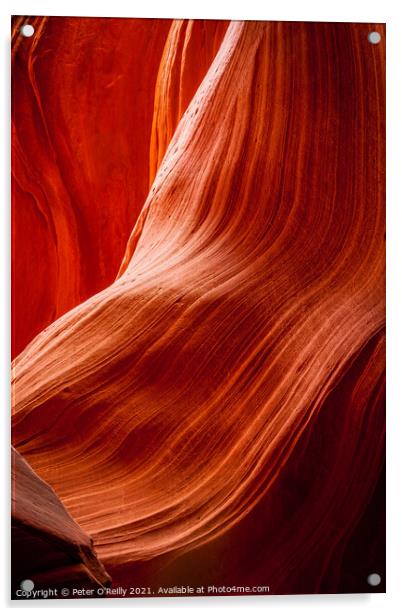 Antelope Canyon Colours #6 Acrylic by Peter O'Reilly