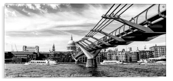 London Cityscape - Millennium Footbridge Acrylic by Alessandro Ricardo Uva