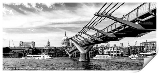 London Cityscape - Millennium Footbridge Print by Alessandro Ricardo Uva