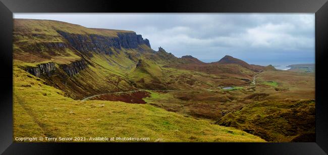 Quiraing sited at the northern most end of the Tro Framed Print by Terry Senior