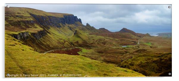 Quiraing sited at the northern most end of the Tro Acrylic by Terry Senior