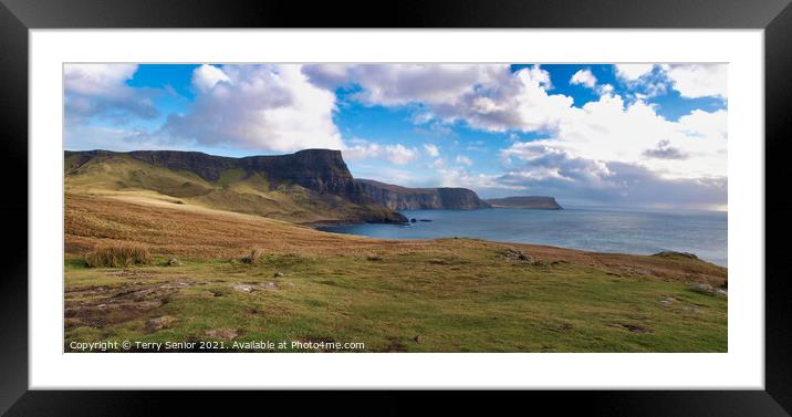 Neist Point, Moonen Bay, Isle of Skye Framed Mounted Print by Terry Senior