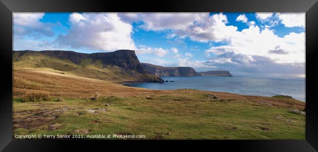 Neist Point, Moonen Bay, Isle of Skye Framed Print by Terry Senior