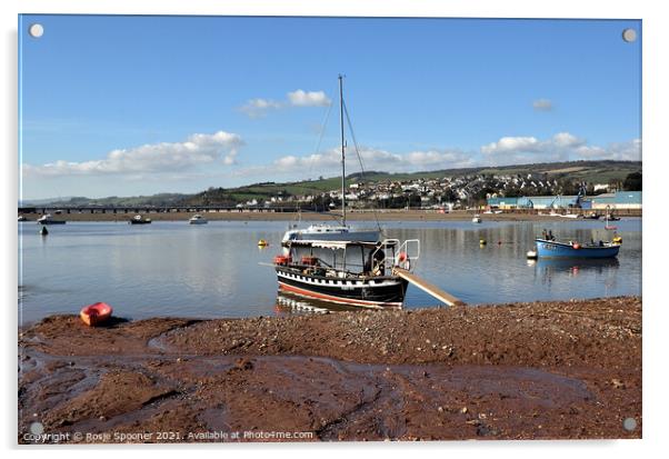 The Teignmouth and Shaldon Ferry on The River Teign Acrylic by Rosie Spooner