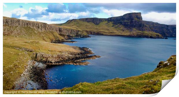 Moonen Bay, on the west coast of the Isle of Skye Print by Terry Senior