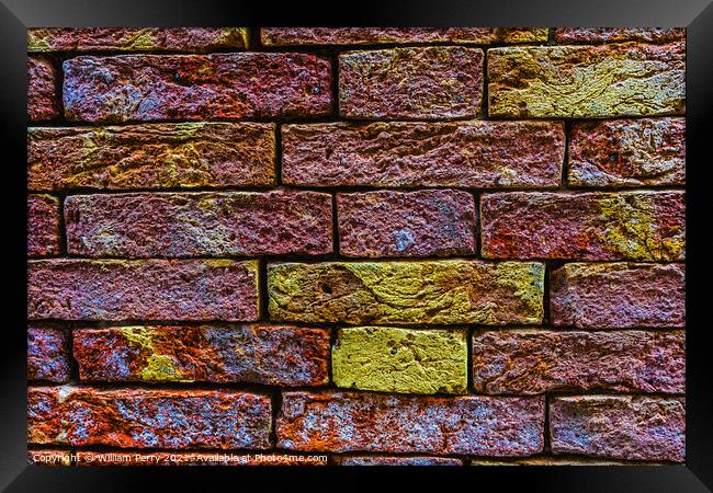 Colorful Bricks Abstract Brackground Venice Italy  Framed Print by William Perry