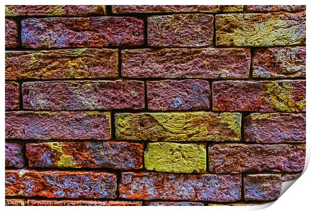 Colorful Bricks Abstract Brackground Venice Italy  Print by William Perry