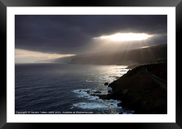 Storm clouds over Puerto de la Cruz, Tenerife, Canary Islands Framed Mounted Print by Geraint Tellem ARPS