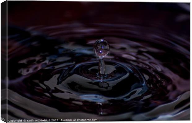 Water droplet Canvas Print by Keith McManus