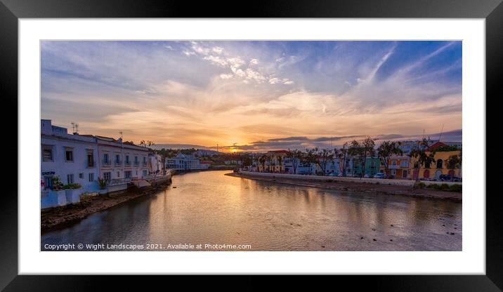 Sunset Over The Rio Galao Tavira Portugal Framed Mounted Print by Wight Landscapes