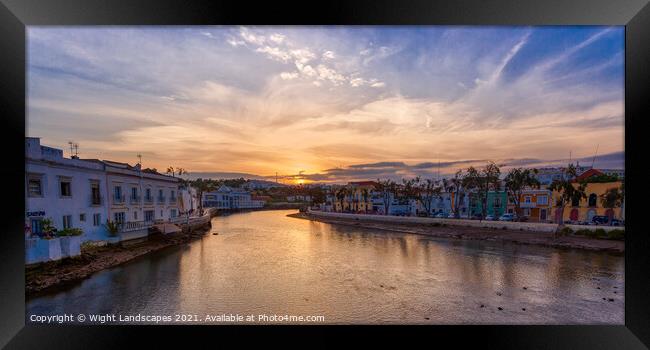 Sunset Over The Rio Galao Tavira Portugal Framed Print by Wight Landscapes
