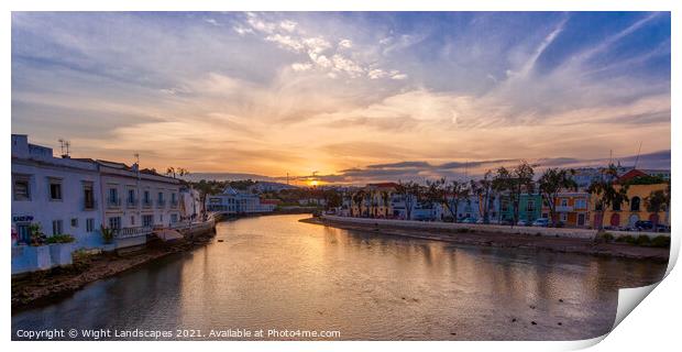 Sunset Over The Rio Galao Tavira Portugal Print by Wight Landscapes
