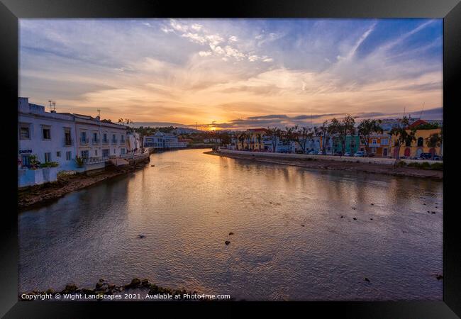Sunset At The Rio Galao Tavira Portugal Framed Print by Wight Landscapes