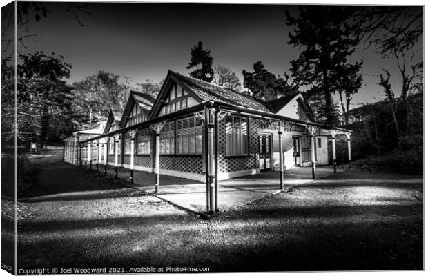 Black & White Rock Park Spa & Heritage Centre Canvas Print by Joel Woodward