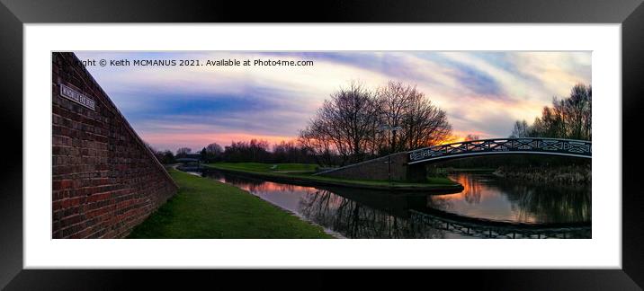 Panoramic sunset on Dudley canal Framed Mounted Print by Keith McManus