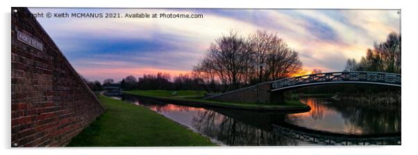 Panoramic sunset on Dudley canal Acrylic by Keith McManus