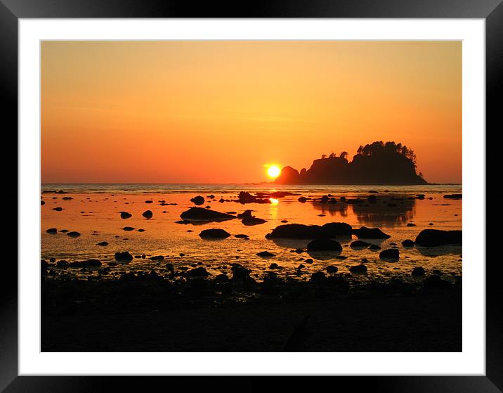Olympic Peninsula, Washington, Sunset Framed Mounted Print by Jay Huckins