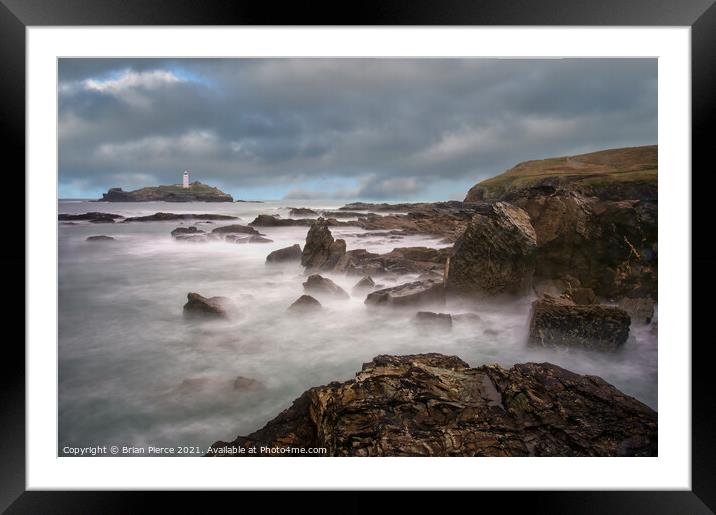 Godrevy Lighthouse, Gwithian, Cornwall Framed Mounted Print by Brian Pierce