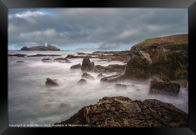Godrevy Lighthouse, Gwithian, Cornwall Framed Print by Brian Pierce