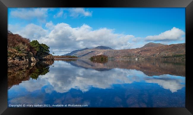 Loch Maree , Reflection perfection Framed Print by mary spiteri