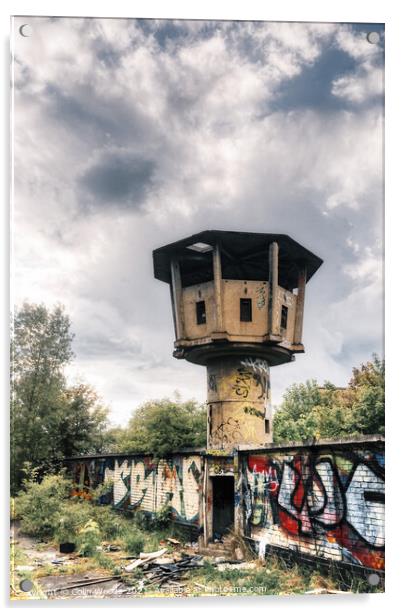 East German Watchtower Acrylic by Colin Woods