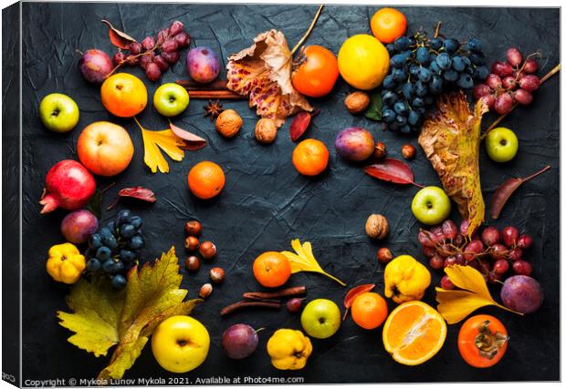 Harvest of autumn fruits Canvas Print by Mykola Lunov Mykola
