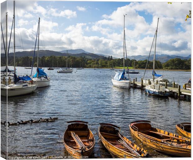 Spring day at Ambleside Canvas Print by Cliff Kinch