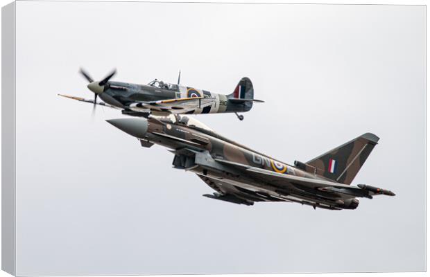 Spitfire and Typhoon Canvas Print by J Biggadike