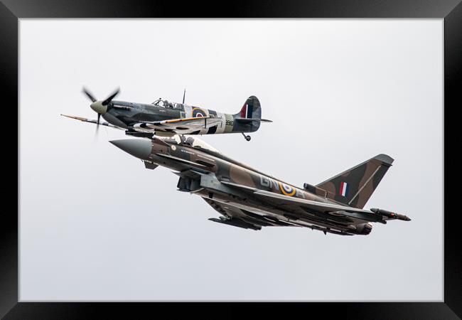 Spitfire and Typhoon Framed Print by J Biggadike