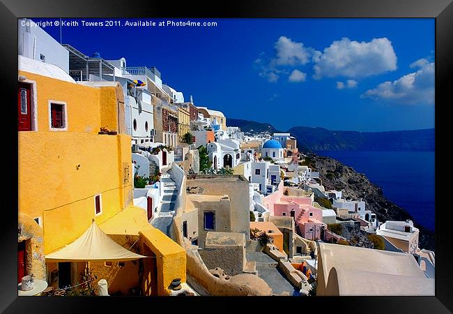 Fira, Santorini, Greece Canvases & Prints Framed Print by Keith Towers Canvases & Prints