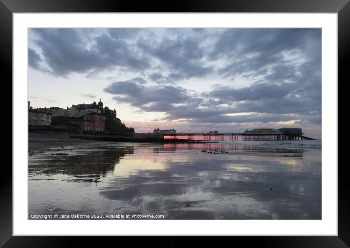 Cromer Pier Sunset and Reflections Framed Mounted Print by Jane Osborne
