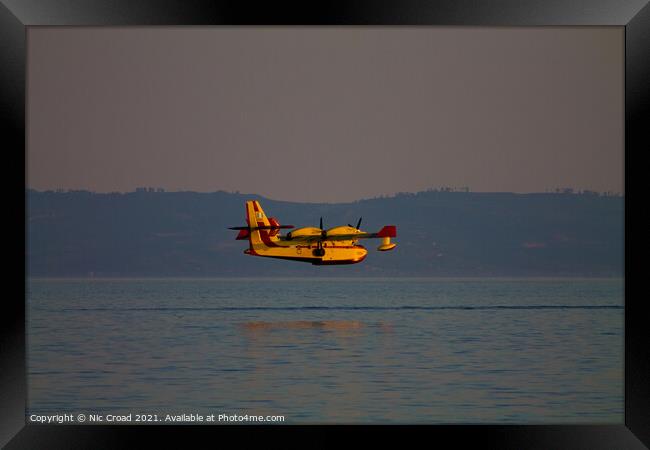 Canadair CL-215 Amphibious Water Bombing Aircraft Framed Print by Nic Croad