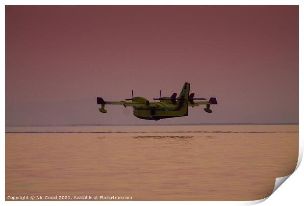 Canadair CL-215 Amphibious Water Bombing Aircraft Print by Nic Croad
