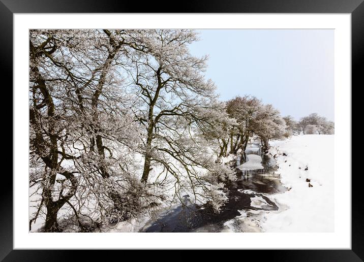 Peak District Country Snow Scene Framed Mounted Print by Pearl Bucknall