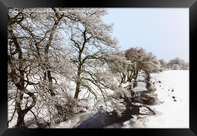 Peak District Country Snow Scene Framed Print by Pearl Bucknall