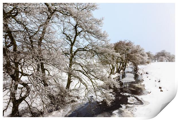 Peak District Country Snow Scene Print by Pearl Bucknall