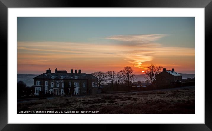Ilkley Moor Sunrise Framed Mounted Print by Richard Perks