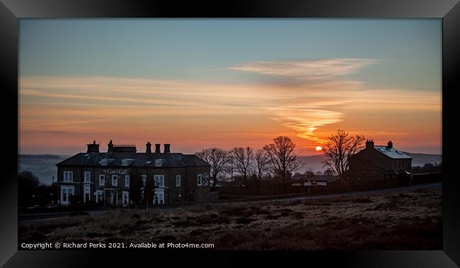Ilkley Moor Sunrise Framed Print by Richard Perks
