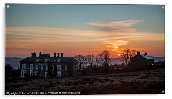 Ilkley Moor Sunrise Acrylic by Richard Perks