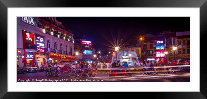 Long exposure of Dong Kinh Nghia Thuc Square at night, Hanoi Framed Mounted Print by SnapT Photography