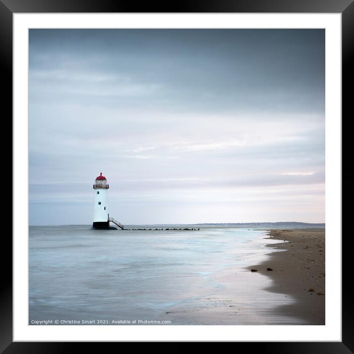 Talacre Lighthouse Square Seascape/Landscape North Wales Framed Mounted Print by Christine Smart